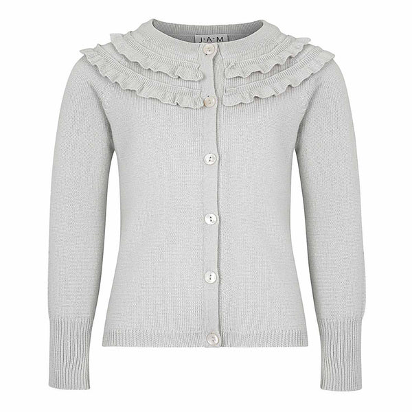 MILA - Merino Wool Girls Cardigan - Beige  Girls Cardigan JAM London