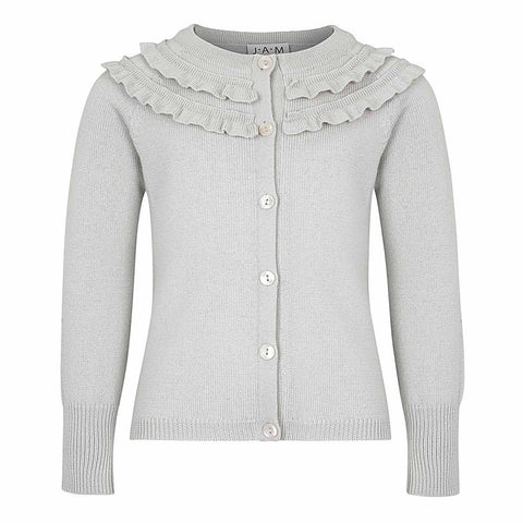 MILA - Merino Wool Girls Cardigan - Beige  Girls Cardigan JAM London