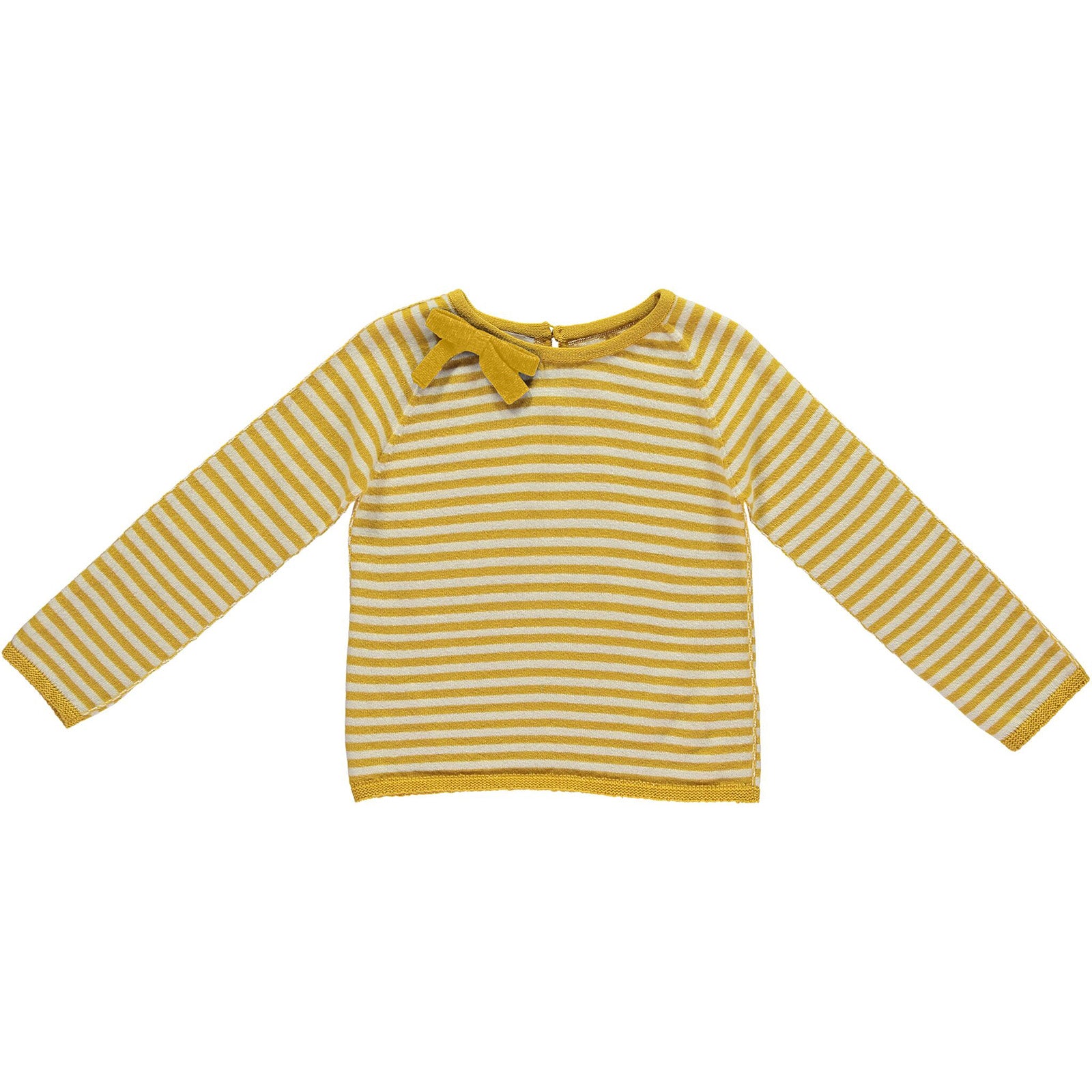 Alexa Stripe Jumper with a Bow Mustard Yellow