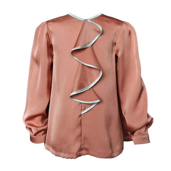 Chi Chi silk ruffle blouse - Coral  Girls Top JAM London