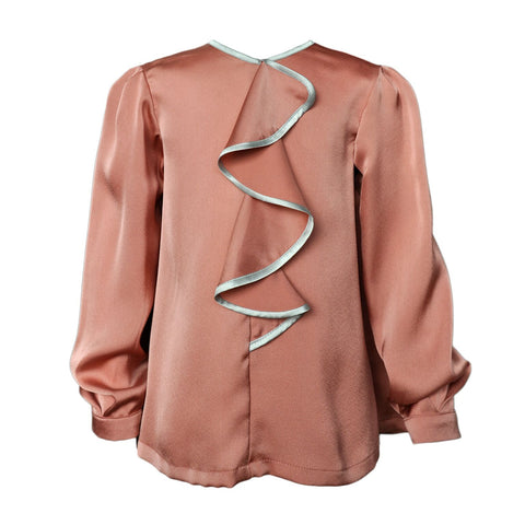 Chi Chi silk ruffle blouse - Coral  Girls Top JAM London