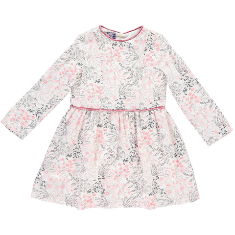 Cora Dress With A Floral Print - Cream  Dress JAM London