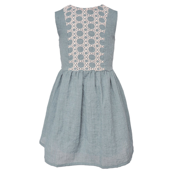 Dorothy Soft Cotton Girls Dress - Turquoise  Girls dress JAM London
