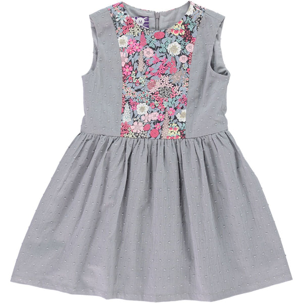 Dorothy Girls Dress With Liberty Print - Grey  Girls dress JAM London