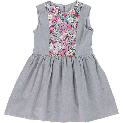 Dorothy Girls Dress With Liberty Print - Grey  Girls dress JAM London