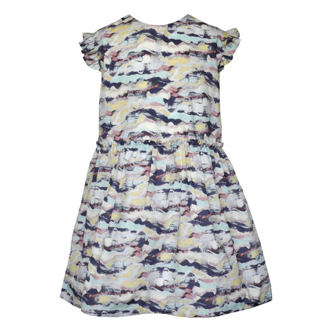 Fiona Fine Cotton Dress with Abstract Cloud Print - Multi  Girls Dress JAM London