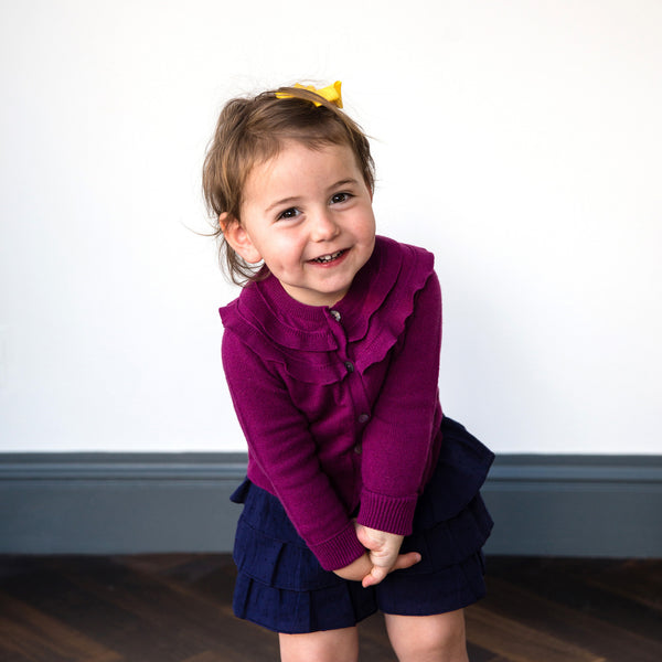 MILA Cashmere Girls Cardigan - Sage  Girls Cardigan JAM London