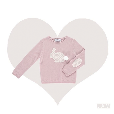 Jacquard Bunny Rabbit Jumper - Pink