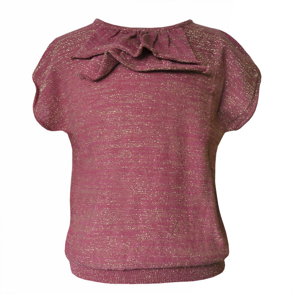 Lucy Cotton Sparkling Girls Top - Pink  Tops JAM London