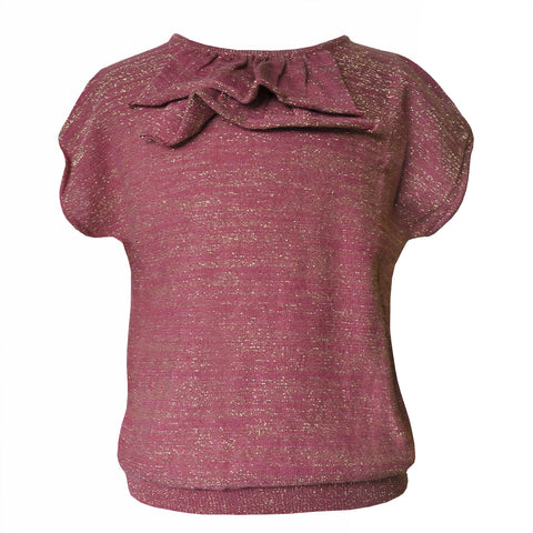 Lucy Cotton Sparkling Girls Top - Pink  Tops JAM London