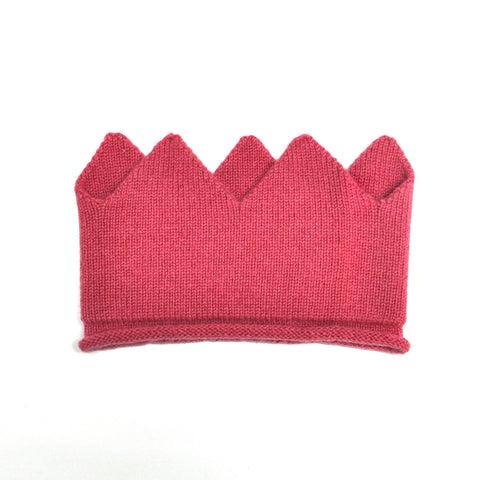 Knitted Cashmere Crown Headband - Pink  Childrens Hat JAM London