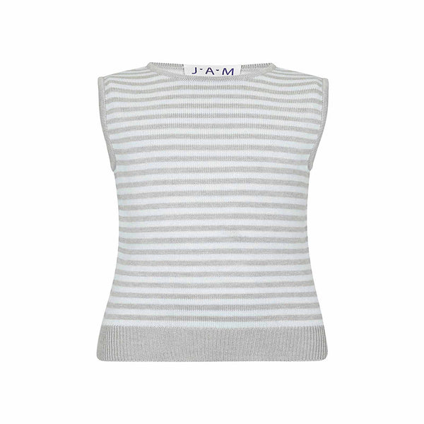 Lola - Striped Girls Vest - Grey/Blue  Vest JAM 