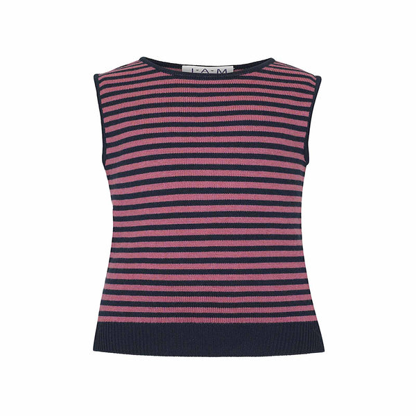 Lola - Striped Girls Vest - Black/Pink  vest JAM 