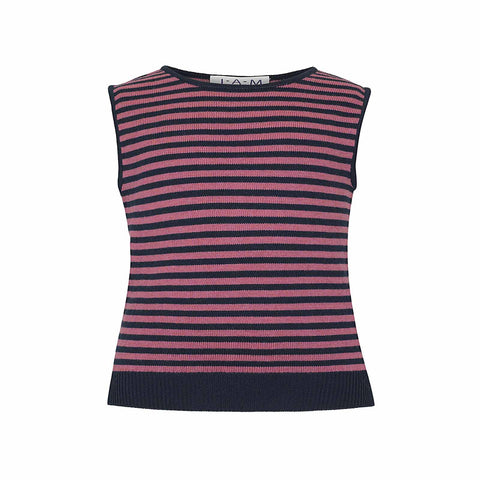 Lola - Striped Girls Vest - Black/Pink  vest JAM 