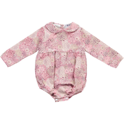 Libby Girls Liberty Print Floral Romper - Pink  bodysuit JAM London