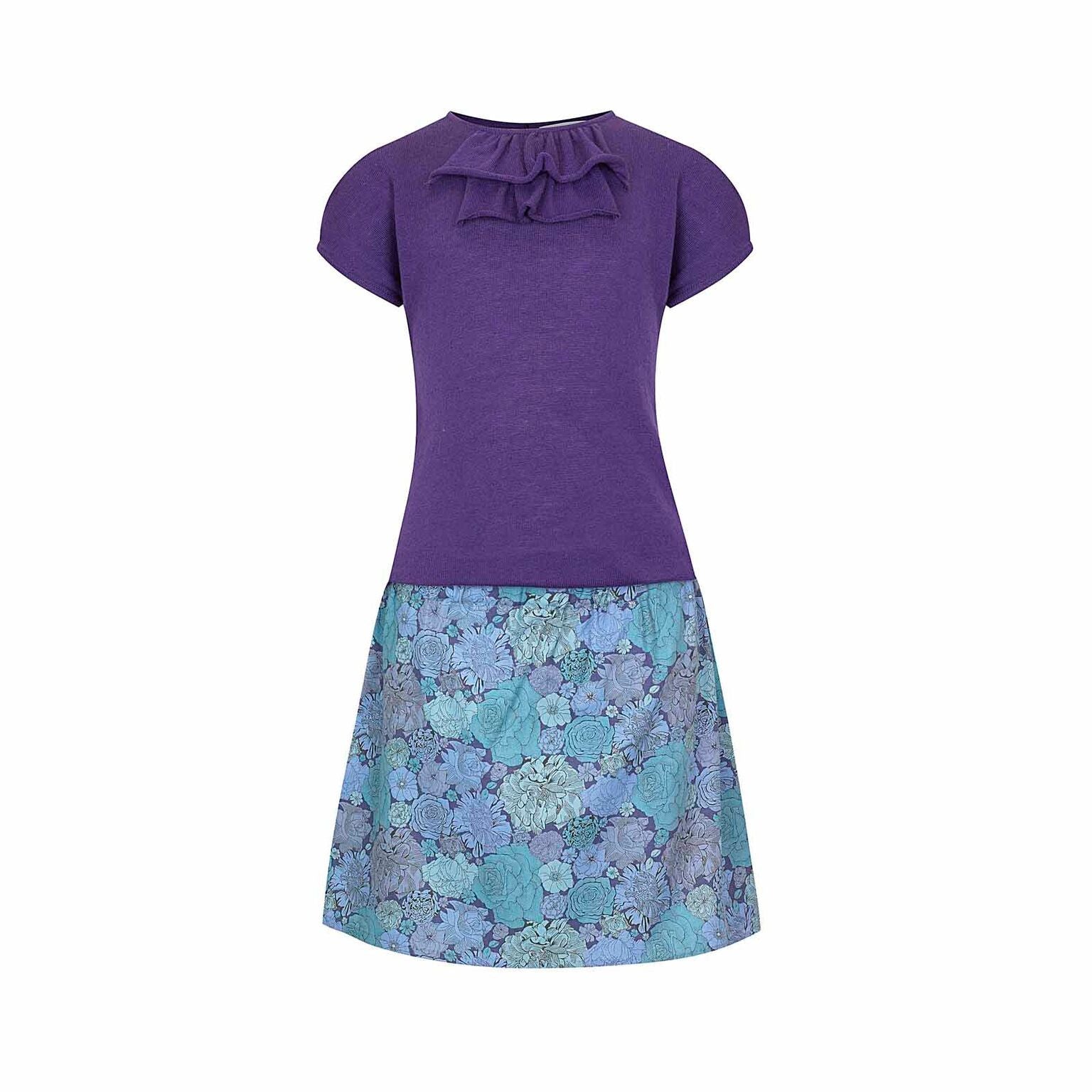Lucy Girls Summer Dress with Ruffles Purple