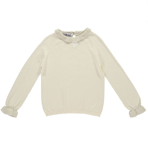 Mika Top with Frill Collar and Sleeves - Cream