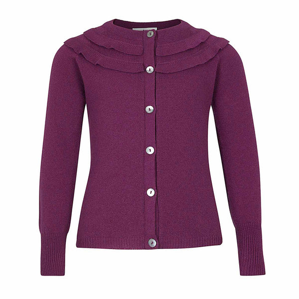 MILA Cashmere Girls Cardigan - Plum  Girls Cardigan JAM London