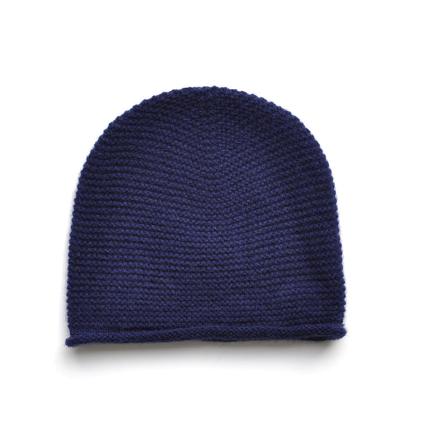 Knitted Beanie - 100% Cashmere - Navy  Childrens Hat JAM London