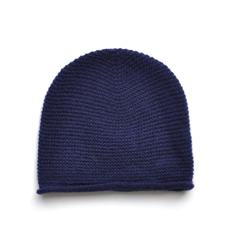 Knitted Beanie - 100% Cashmere - Navy  Childrens Hat JAM London