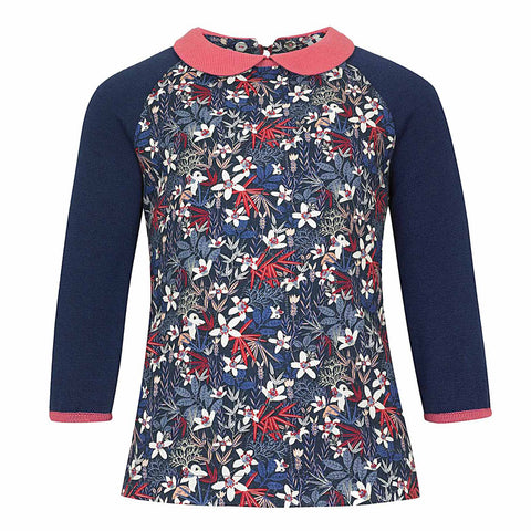 Twiggy - Girls Blouse - Navy and Pink  Girls Top JAM London
