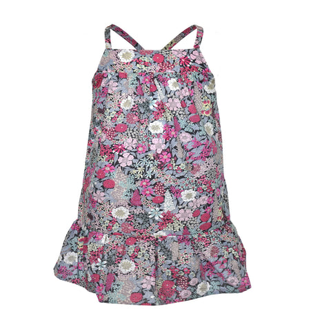 Sara Girls Dress with Liberty Print - Pink  Girls Dress JAM London