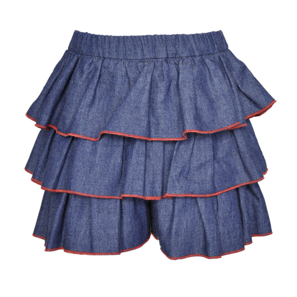 STELLA - Girls Skort by JAM London – Denim with Red Trim  Girls Skirt JAM London