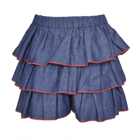 STELLA - Girls Skort by JAM London – Denim with Red Trim  Girls Skirt JAM London