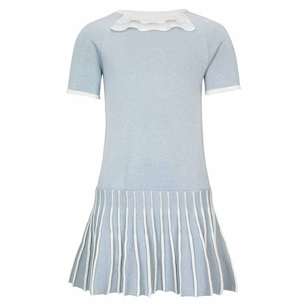 Sofie Girls Dress with Ruffles - Blue Grey  Girls Dress JAM London