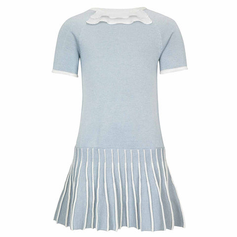 Sofie Girls Dress with Ruffles - Blue Grey  Girls Dress JAM London