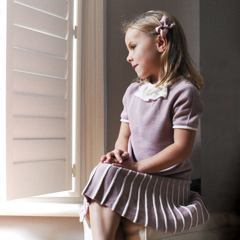 Sofie Girls Dress with Ruffles - Dusky Pink  Girls Dress JAM London