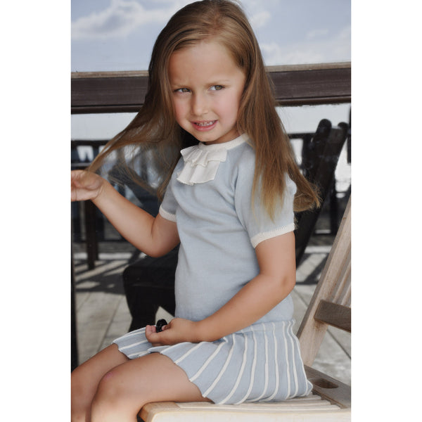 Sofie Girls Dress with Ruffles - Blue Grey  Girls Dress JAM London