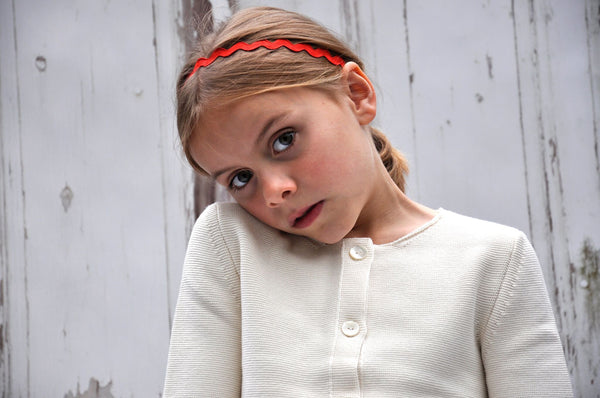 Grace Knitted Cotton Cardigan with Scallop Hem - Pink