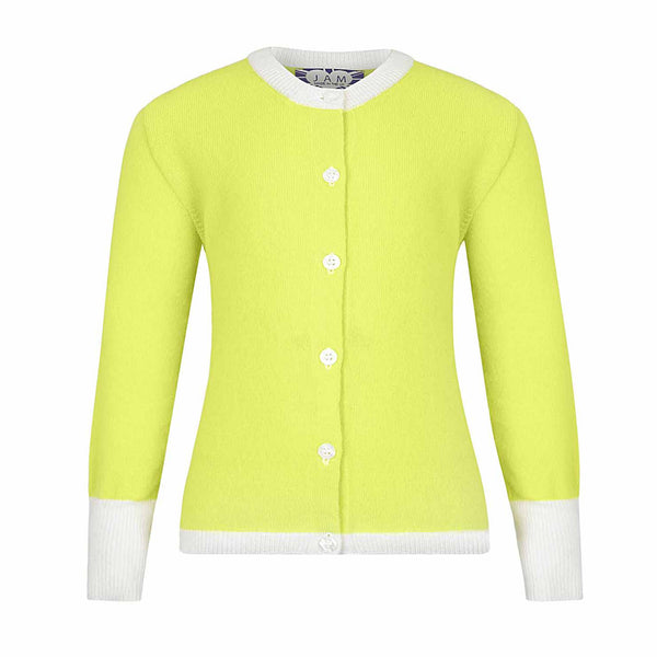 VIELA - Girls Cardigan - Lime  Knitwear JAM London