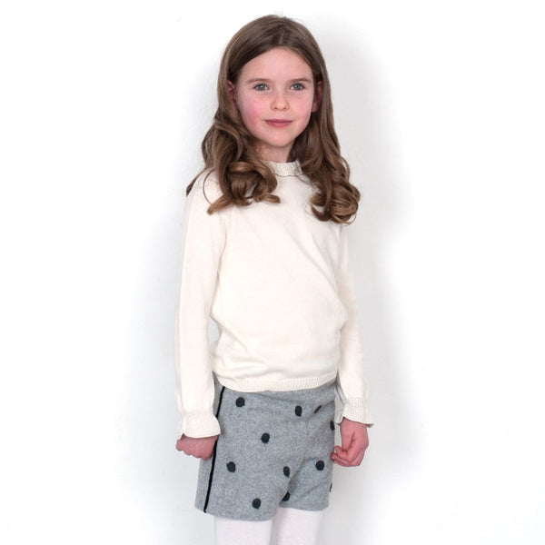 Mika Top with Frill Collar and Sleeves - Cream