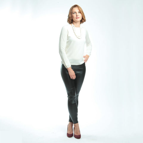 Knitted Necklace Marino Wool Women's Jumper- Cream  Jumper JAM London