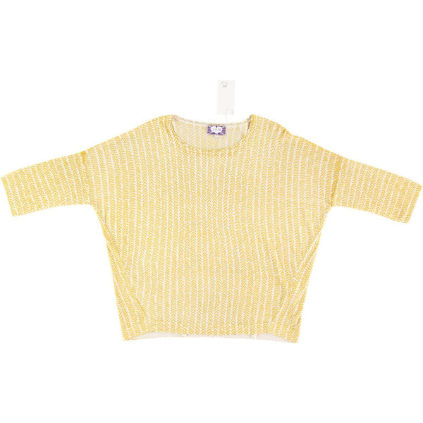 Silk Printed Long Sleeve Women's Top - Yellow  Tops JAM London