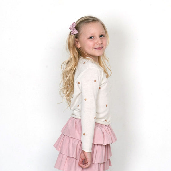 Polly Top With Silver  Polka Dots - Pink  Jumper JAM London