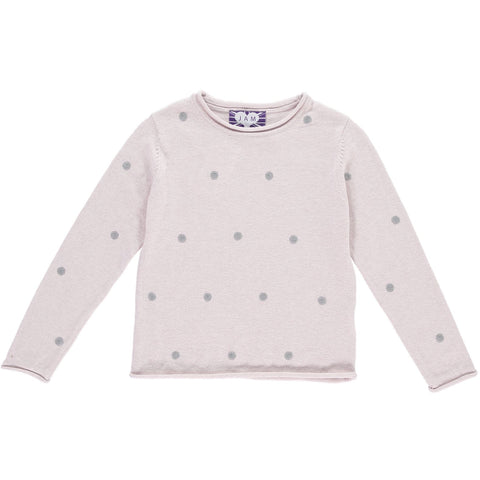 Polly Top With Silver  Polka Dots - Pink  Jumper JAM London