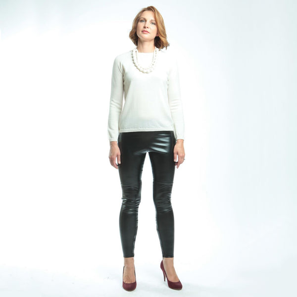 Knitted Necklace Marino Wool Women's Jumper- Cream  Jumper JAM London