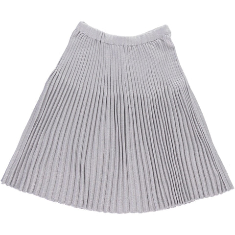 Metallic Pleated Plissé Knitted Women's Midi skirt - Grey  Skirt JAM London