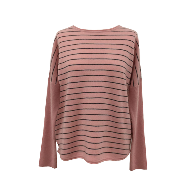 Stripe Cashmere Women's Jumper - Pink  Jumper JAM London