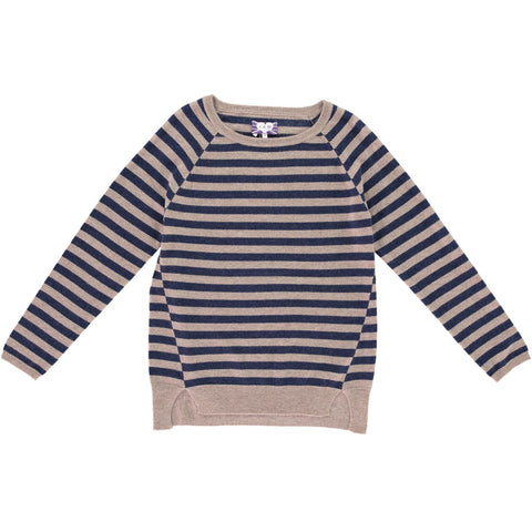Striped Cashmere Blend Women's Jumper - Navy  Jumper JAM London