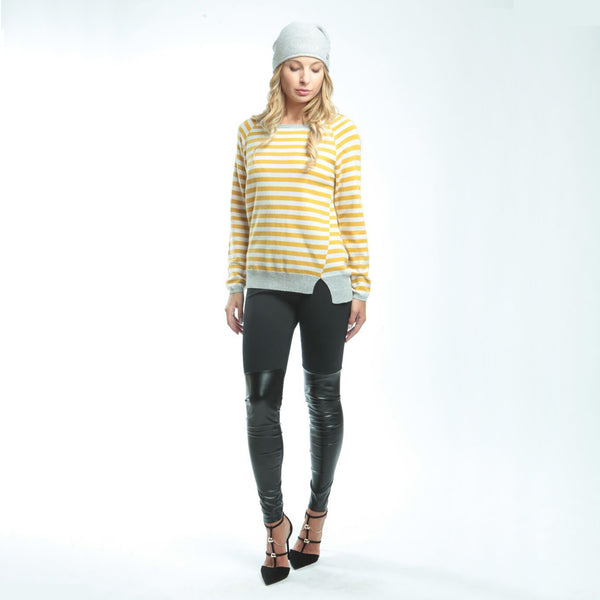Striped Cashmere Women's Jumper - Yellow  Jumper JAM London