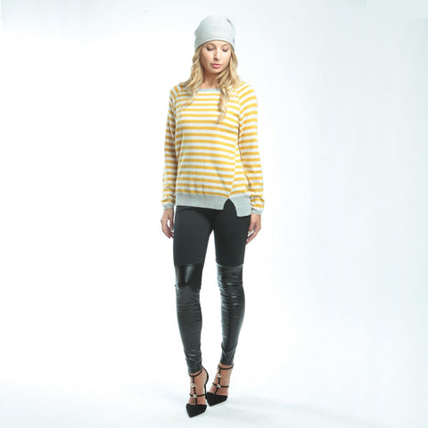 Striped Cashmere Women's Jumper - Yellow  Jumper JAM London