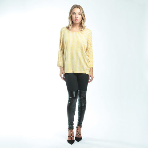 Silk Printed Long Sleeve Women's Top - Yellow  Tops JAM London