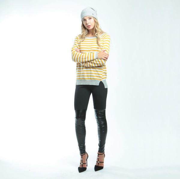 Striped Cashmere Women's Jumper - Yellow  Jumper JAM London